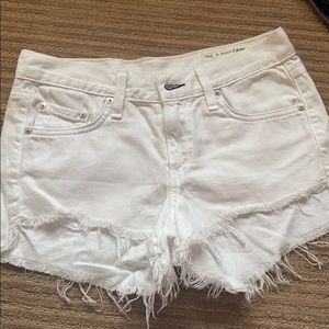 Rag & bone white jean shorts